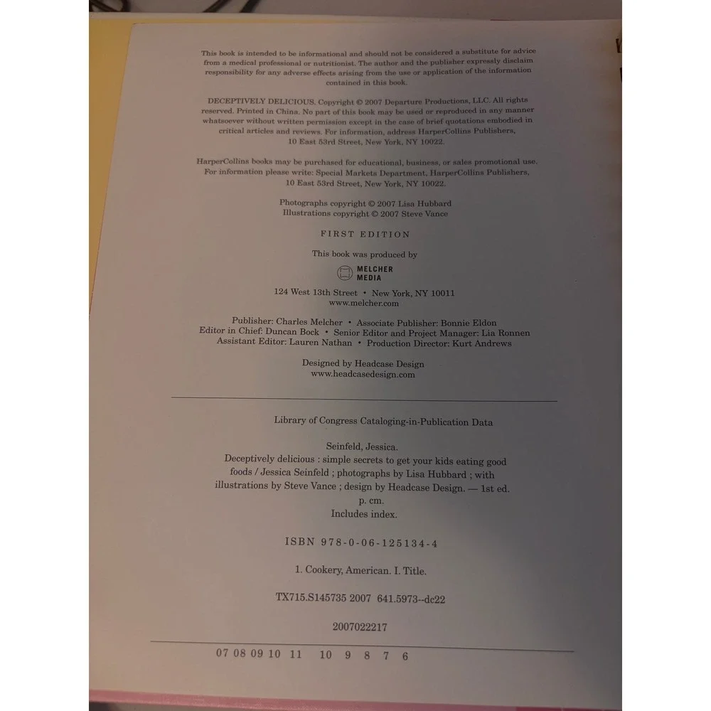 Jessica Seinfeld Deceptively Delicious Cookbook Kids Pink First Edition Spiral